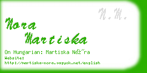 nora martiska business card